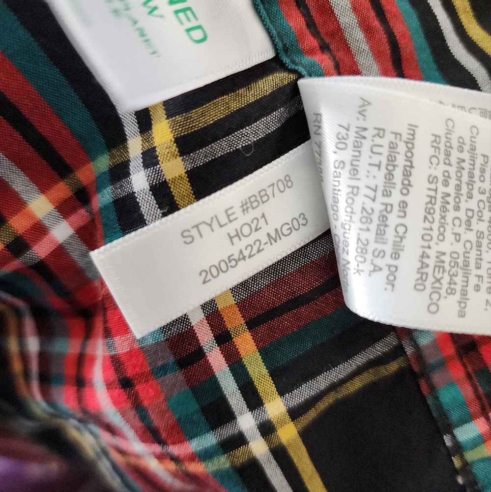 JCrew Plaid Classic Flex Button Down Shirt Black Red Mens Size Large - Picture 6 of 9